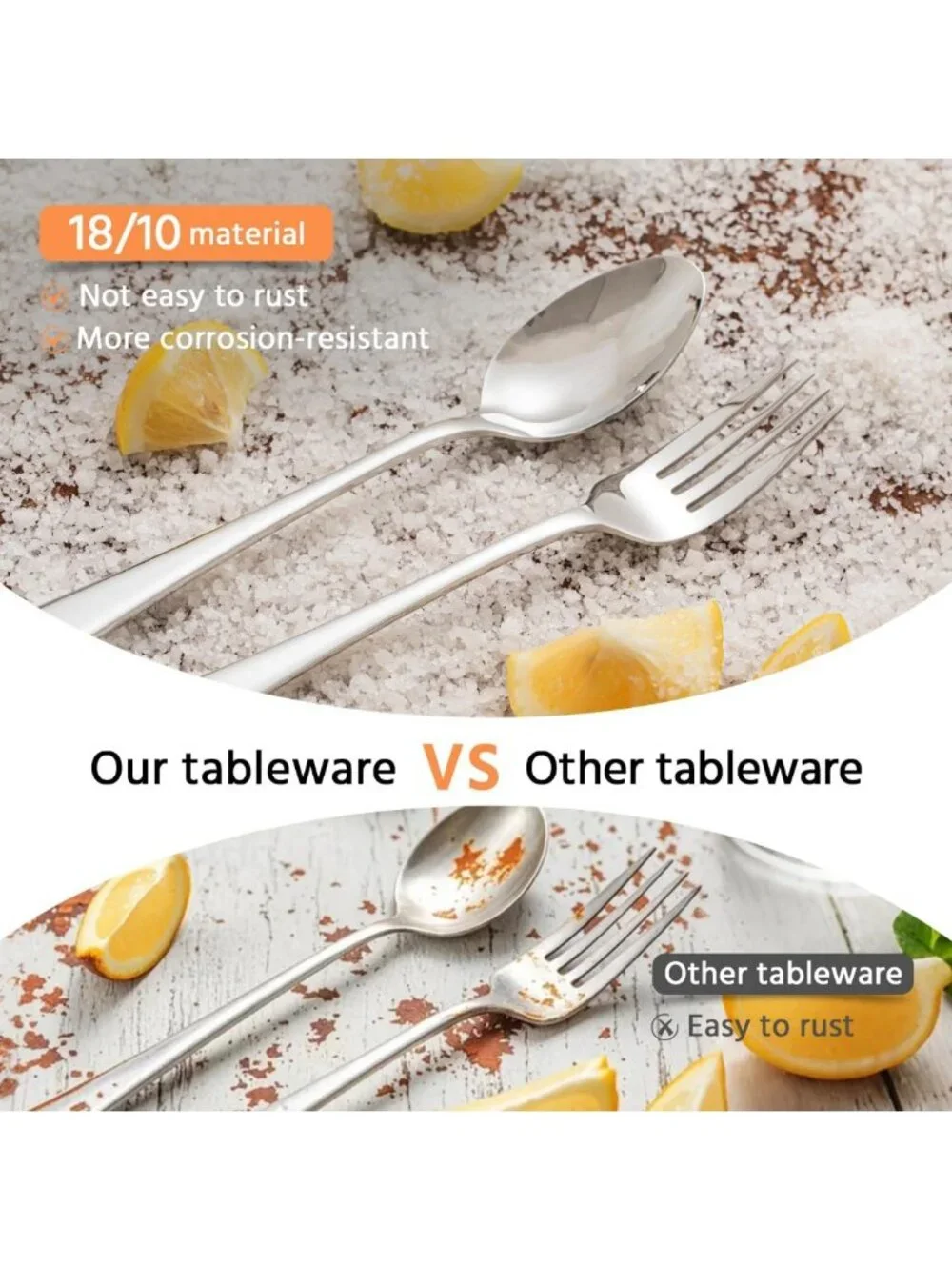 16-Piece Stainless Steel Dinner Forks Set, 18/10 Flatware, 8.18 Inch Length